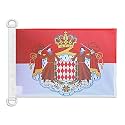 AZ FLAG Monaco Coat of arms Boat Flag 12x18 in Mesh Polyester Plastic Rings
