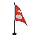 AZ FLAG Nepal Table Flag 6x8 in 100D Polyester Plastic Base