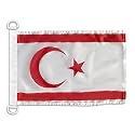 AZ FLAG Northern Cyprus Boat Flag 12x18 in Mesh Polyester Plastic Rings