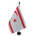AZ FLAG Northern Cyprus Table Flag 6x8 in 100D Polyester Plastic Base
