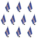 AZ FLAG Pack of 10 Cape Verde Table Flags 6x8 in Plastic Base