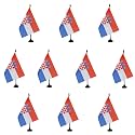 AZ FLAG Pack of 10 Croatia Table Flags 6x8 in 100D Polyester Plastic Base