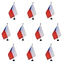 AZ FLAG Pack of 10 Czech Republic Table Flags 6x8 in Plastic Base