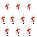 AZ FLAG Pack of 10 England Table Flags 6x8 in 100D Polyester Plastic Base