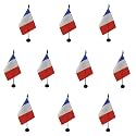 AZ FLAG Pack of 10 France Table Flags 4x6 in 100D Polyester Plastic Base