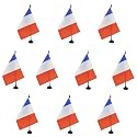 AZ FLAG Pack of 10 France Table Flags 6x8 in 100D Polyester Plastic Base