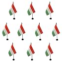 AZ FLAG Pack of 10 Hungary Table Flags 4x6 in 100D Polyester Plastic Base