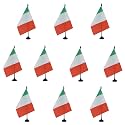 AZ FLAG Pack of 10 Italy Table Flags 6x8 in 100D Polyester Plastic Base