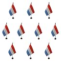 AZ FLAG Pack of 10 Luxembourg Table Flags 4x6 in Plastic Base