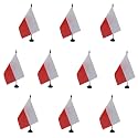 AZ FLAG Pack of 10 Poland Table Flags 6x8 in 100D Polyester Plastic Base