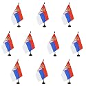 AZ FLAG Pack of 10 Serbia Table Flags 6x8 in 100D Polyester Plastic Base