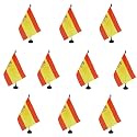 AZ FLAG Pack of 10 Spain Table Flags 6x8 in 100D Polyester Plastic Base