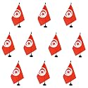 AZ FLAG Pack of 10 Tunisia Table Flags 6x8 in 100D Polyester Plastic Base
