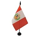 AZ FLAG Peru Table Flag 4x6 in 100D Polyester Plastic Base