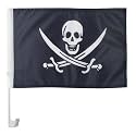 AZ FLAG Pirate Jack Rackham Car Flag 12x18 in Mesh Polyester Suction Cup