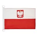 AZ FLAG Poland Civil Ensign Boat Flag 12x18 in Mesh Polyester Plastic Rings