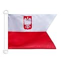 AZ FLAG Poland Naval Ensign Boat Flag 12x18 in Mesh Polyester Plastic Rings