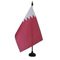 AZ FLAG Qatar Table Flag 6x8 in Qatari 100D Polyester Plastic Base
