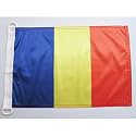 AZ FLAG Romania Boat Flag 12x18 in Mesh Polyester Plastic Rings