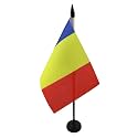AZ FLAG Romania Table Flag 4x6 in 100D Polyester Plastic Base