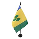 AZ FLAG Saint Vincent Table Flag 4x6 in 100D Polyester Plastic Base