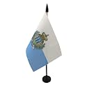 AZ FLAG San Marino Table Flag 4x6 in 100D Polyester Plastic Base