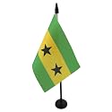 AZ FLAG Sao Tomé and Principe Table Flag 4x6 in 100D Polyester Plastic Base