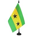 AZ FLAG Sao Tomé and Principe Table Flag 6x8 in 100D Polyester Plastic Base