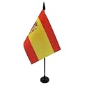 AZ FLAG Spain Table Flag 4x6 in 100D Polyester Plastic Base