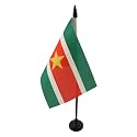 AZ FLAG Suriname Table Flag 4x6 in 100D Polyester Plastic Base