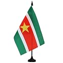 AZ FLAG Suriname Table Flag 6x8 in 100D Polyester Plastic Base
