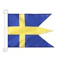 AZ FLAG Sweden Naval Ensign Boat Flag 12x18 in Mesh Polyester Plastic Rings