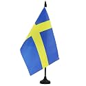 AZ FLAG Sweden Table Flag 6x8 in 100D Polyester Plastic Base