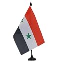 AZ FLAG Syria Table Flag 6x8 in Syrian 100D Polyester Plastic Base