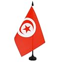 AZ FLAG Tunisia Table Flag 6x8 in 100D Polyester Plastic Base