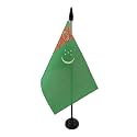 AZ FLAG Turkmenistan Table Flag 4x6 in 100D Polyester Plastic Base