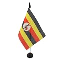 AZ FLAG Uganda Table Flag 4x6 in 100D Polyester Plastic Base