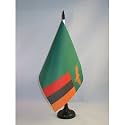 AZ FLAG Zambia Table Flag 6x8 in 100D Polyester Plastic Base
