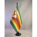AZ FLAG Zimbabwe Table Flag 6x8 in 100D Polyester Plastic Base