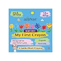 Azafran My First Crayon for Baby Boy, 4 Jumbo Block Crayons, Organic, Washable, Non-Toxic, Easy Grip for Tiny Hands