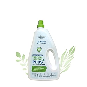 azafran plant based 8-in-1 tropical breeze liquid laundry detergent 2l whitens amp brightens clothes removes tough stains ideal for top or front load for all clothes delicates amp baby clothes