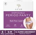 AZAH Period Panty Pad |S-M (24-27 inch)| 5X Super Absorbent Panties | Sanitary Pad (Pack of 6)
