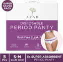 AZAH Period Panty Pad |S-M (24-27 inch)| 5X Super Absorbent Panties | Sanitary Pad (Pack of 5)