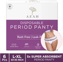 AZAH Period Panty Pad |L-XL (33-35 inch)| 5X Super Absorbent Panties | Sanitary Pad (Pack of 6)
