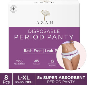 azah period panty pad l-xl 33-35 inch 5x super absorbent panties  sanitary pad