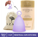 AZAH Large Reusable Menstrual Cup Large Heavy Flow Reusable with Ring Menstrual Cup (Pack of 1)