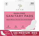 AZAH Rash-Free Napkins Regular for Medium Flow | Leak Proof & Cottony Soft Sanitary Pad (Pack of 120)