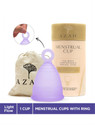 AZAH Small Reusable Menstrual Cup Small Light Flow Reusable with Ring Menstrual Cup (Pack of 1)