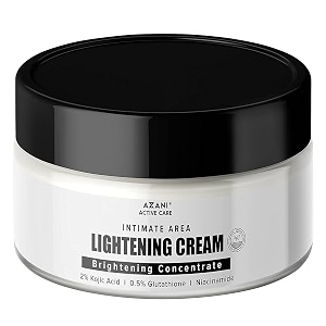 azani intimate area lightening amp whitening cream - 50gm  underarm bikini area neck hip thigh intimate area elbow  intense dark spot removal  2 kojic acid niacinamide  women amp men