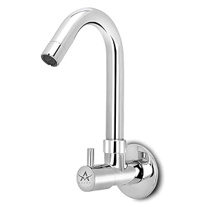 azera dual flow chrome wall mount brass kitchen sink tap with flexible neck  dual sprayer function 2 way shower foam and flow for home restaurants gary